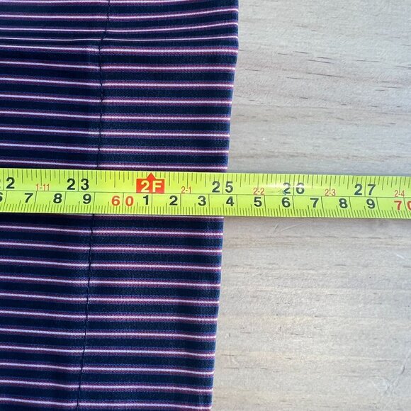 Evidnt Womens Balloon Sleeve Silky Oversized High Neck Blouse Large Navy Red Str - Picture 8 of 9